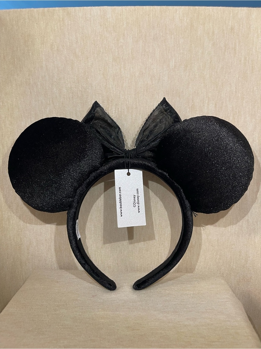 Disney BaubleBar 2026 Halloween Black Ears with Crystal Skulls - Picture 2 of 4